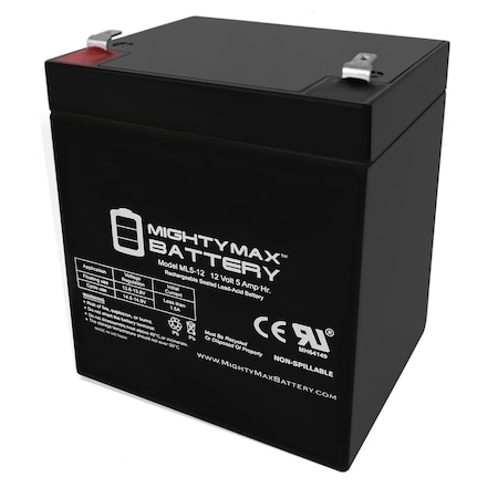 MIGHTY MAX BATTERY 12V 5AH SLA Replacement Battery for PowerStar AGM1205-229 MAX3948881